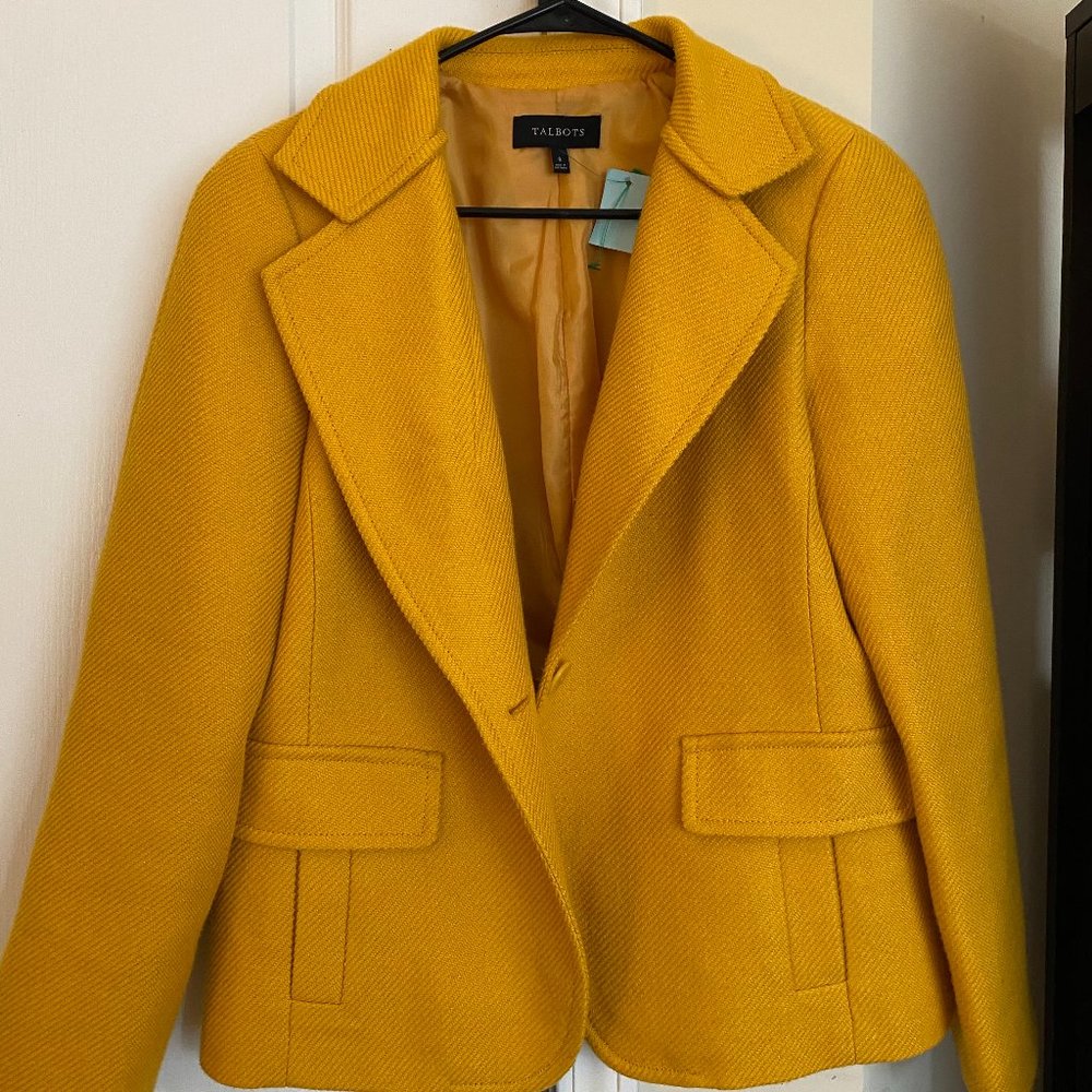 Talbots mustard yellow blazer